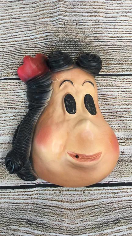 Little Lulu Chalk String Holder: 8 1/2 inches, Circa 1949. Marked copyright Marge ..attached wire loop hanger on reverse..small chip on back of curl.....