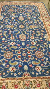 Iranian Carpet: 12 x 7 ...flat weave in cream and bold colors...