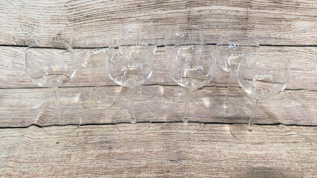 8 Val St. Lambert Crystal Stems: 7 1/4 inches, all signed