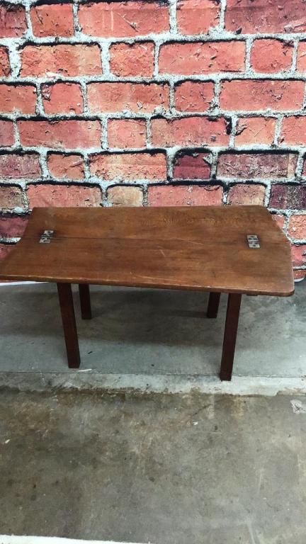 Coffee Table Form Repurposed Sail Boat Rudder: 39 long 23 deep in center x 19 tall