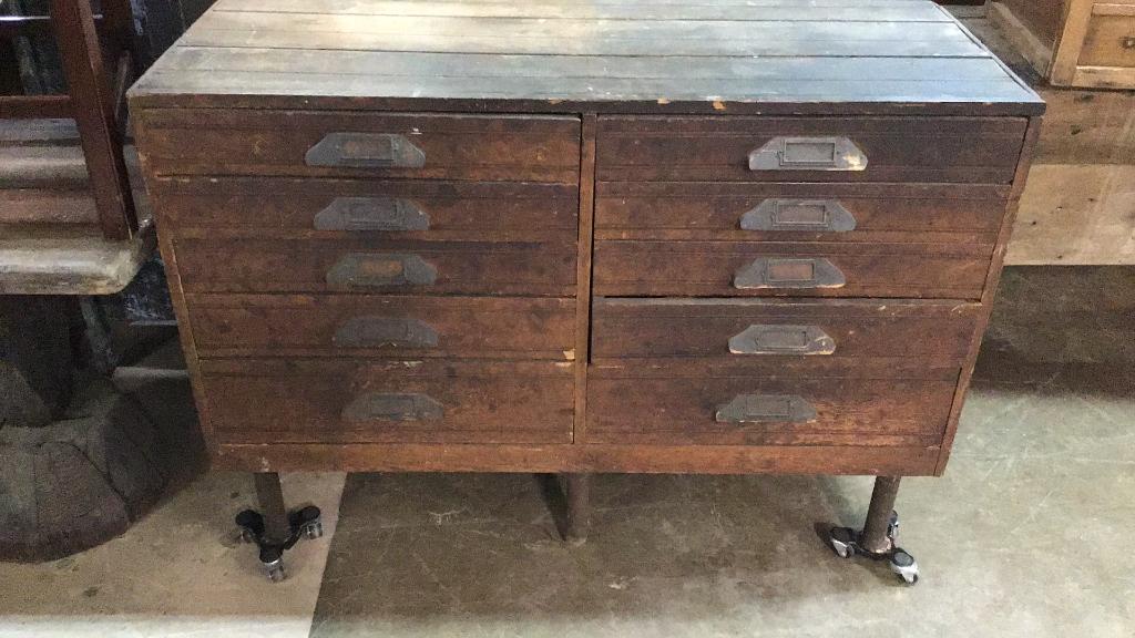 10 Drawer Workshop Cabinet: 37 tall x 51 wide x 20.5