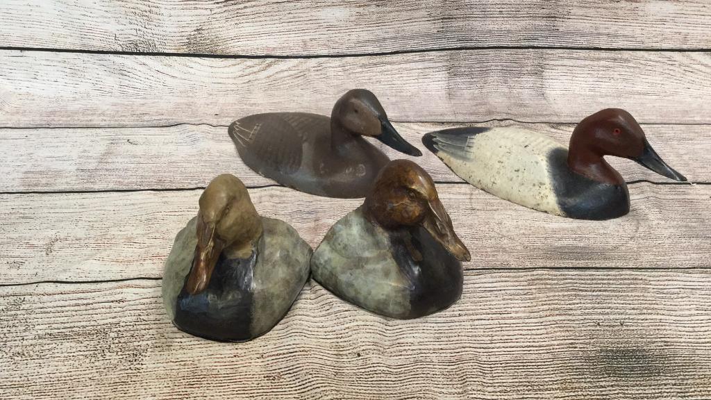 2 Cast Iron Ducks, Pair Cast Bookends/ Doorstop: 2 painted cast iron Ducks, 13 inches long, Pair cast duck head bookends or Door stops, no marks (194)