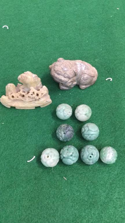 Carved Jade Beads, Hardstone Dragon, Soapstone: Line 99