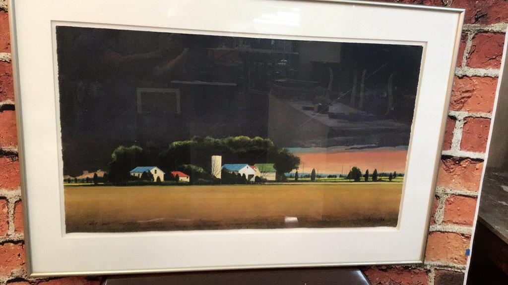 William Dunlap Watercolor “Flat Out Spring Storm”: Signed W Dunlap ‘86, frame is 51 x 34.5, good overall condition