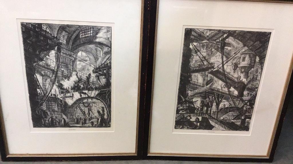Set of 4 Piranesi F. Framed Plates: Second state frames 17.5 x 20.5