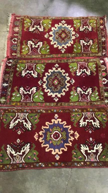 3 Hand Knotted Vintage Persian Throw Rugs (1 of 2)