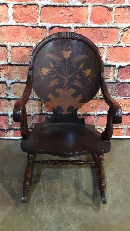 Inlaid Plank Bottom Rocker in Original Finish (1 of 2)