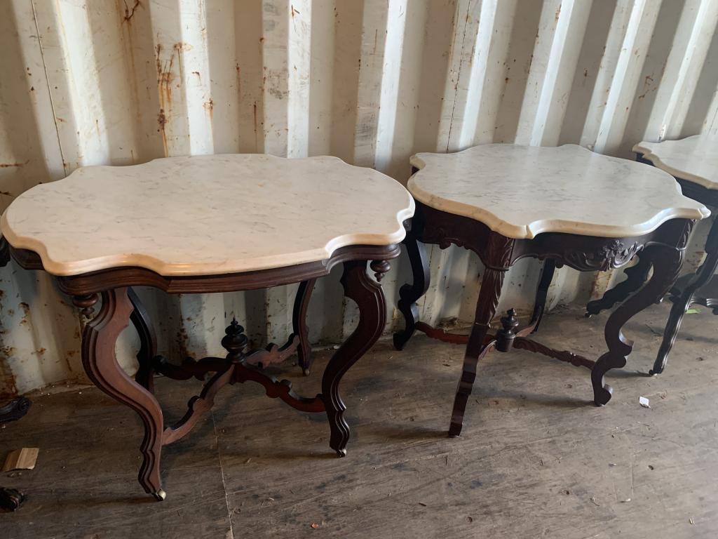 2 Marble Turtle Top Victorian Center Table (1 of 3)