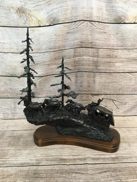 Roger Kateham Bronze Sculpture of Stagecoach (1 of 5)