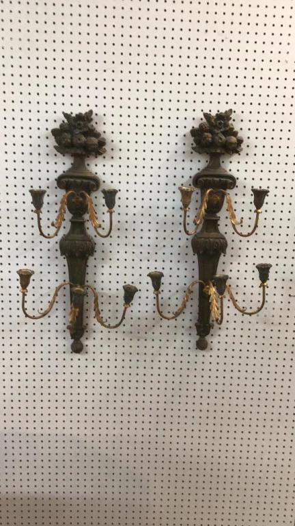 Pair 32” Italian Wall Sconces (1 of 3)