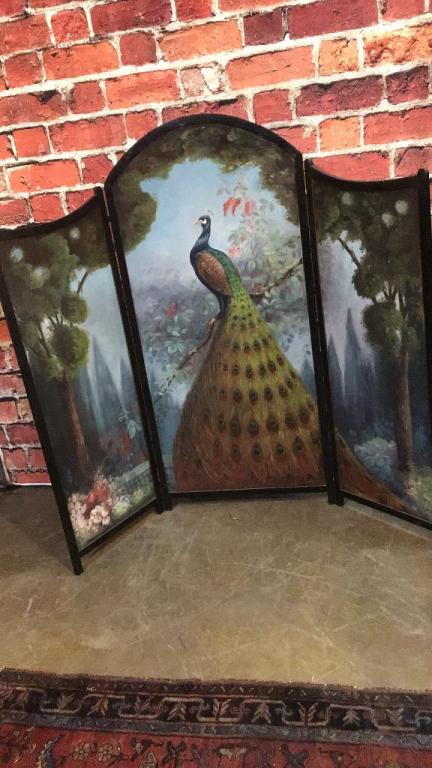 Hand Painted 3 Panel Folding Screen (1 of 5)