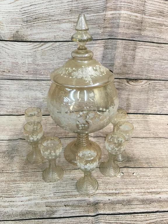 Blown Glass Punch Set (1 of 4)