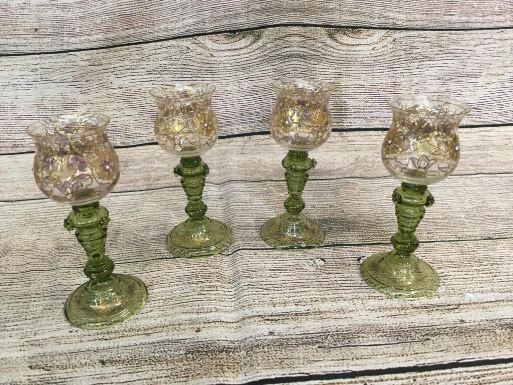 4 Blown Glass Goblets (1 of 4)