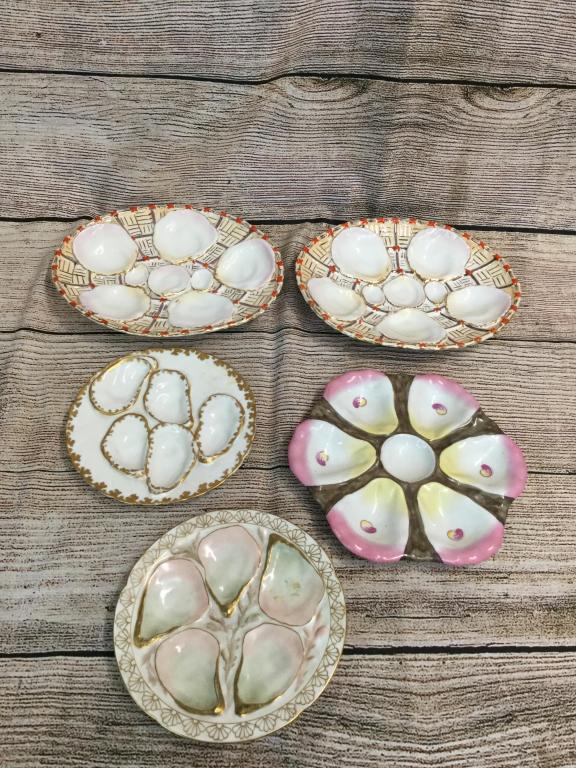 5 Porcelain Oyster Plates (1 of 3)