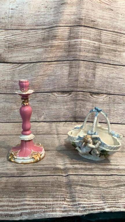 Meissen Candlestick, Deposse Porcelain Basket (1 of 7)