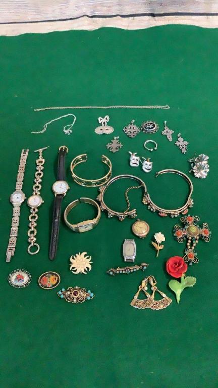 Watches, Bracelets, Pins, Group Sterling, (1 of 6)