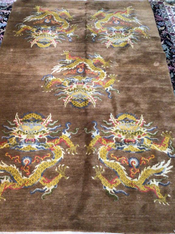 Nepalese Kangri Rug Chines Lung Dragon (1 of 3)