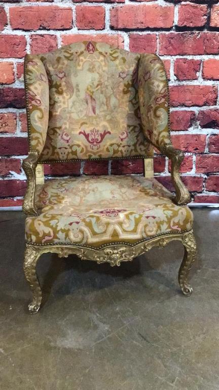 Louie XVI Open Arm Wingback W Needlepoint (1 of 6)