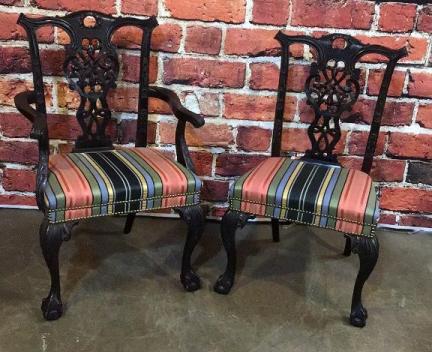 Set of Eight Chinese Chippendale Dining Chairs (1 of 6)