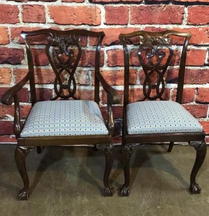 Set of 8 Chippendale Style Dining Chairs (1 of 5)