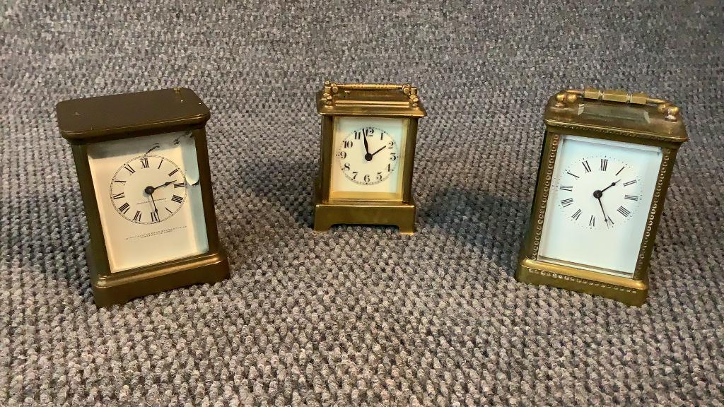 3 Petite Brass Carriage Clocks (1 of 10)