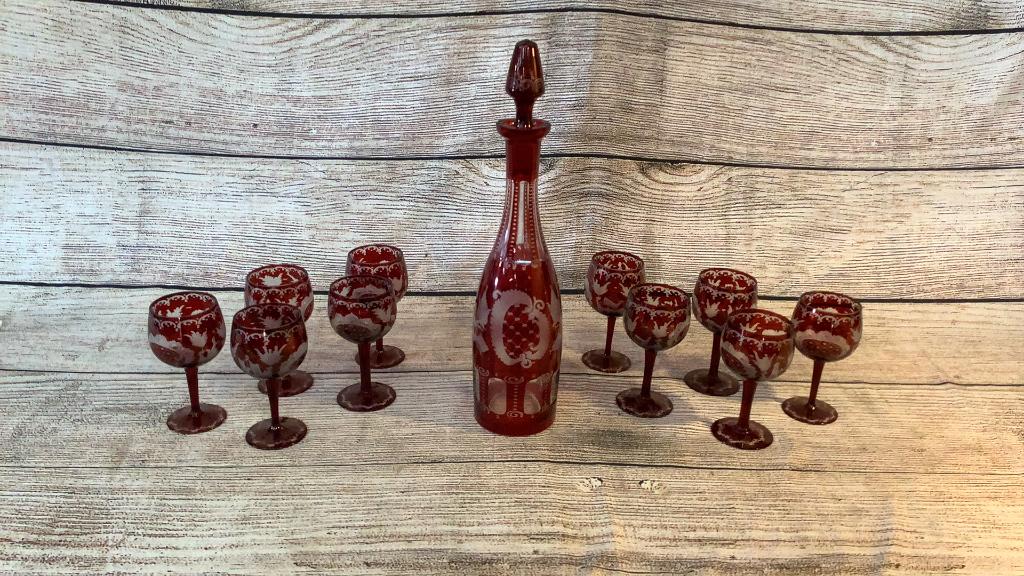 Bohemian Decanter and Stems (1 of 7)