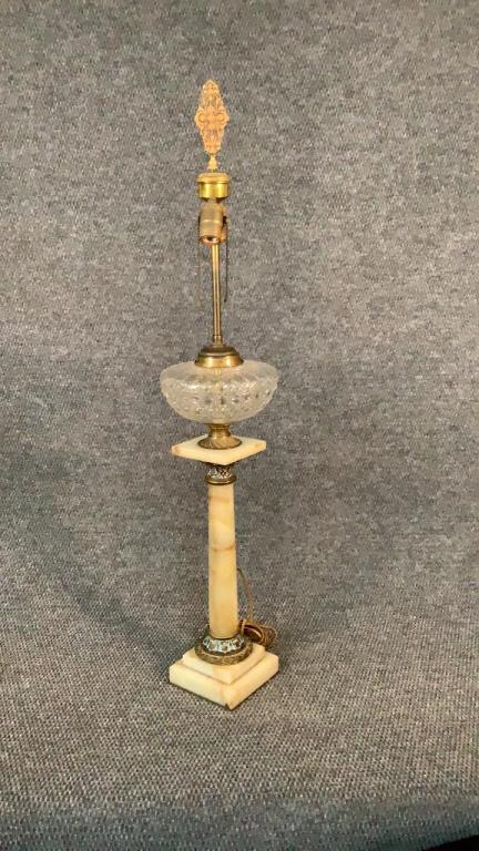 Tall Marble and Champleve Lamp (1 of 6)