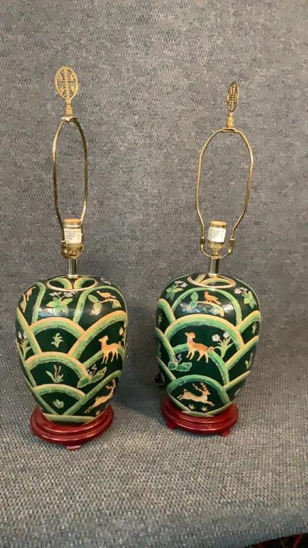Pair Asian Style  Decorative Jar Lamps (1 of 6)