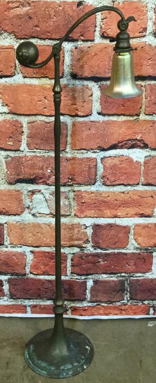 Vintage Brass Floor Lamp W Tiffany Style Shade (1 of 2)