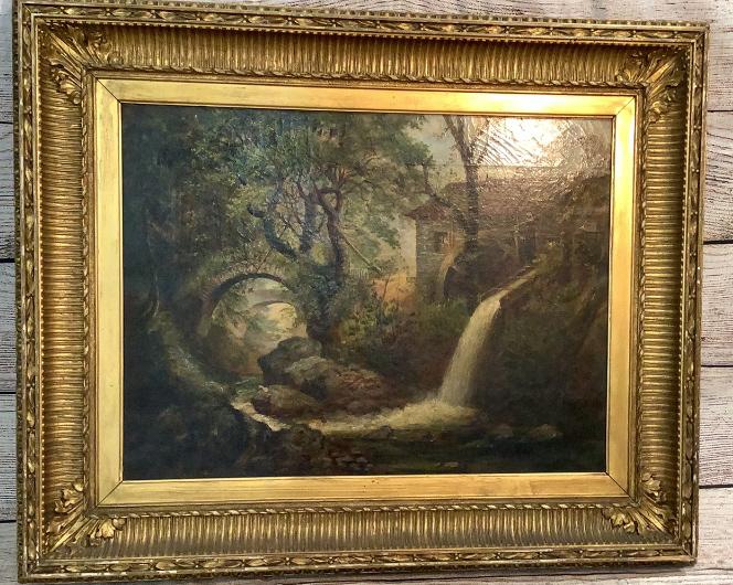 Oil on Canvas, Dutch Mill With Waterfall (1 of 5)