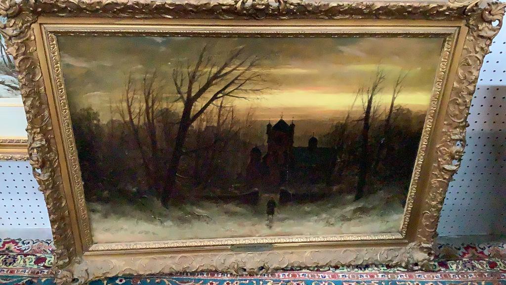 Oil on Canvas, Winter Scene / Castle (1 of 6)