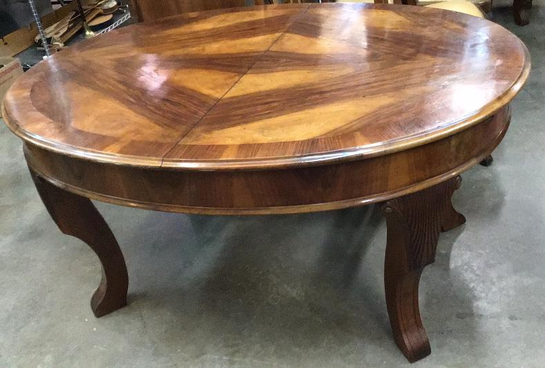 Burl Walnut Oval Dining Table W 6 Chairs (1 of 5)