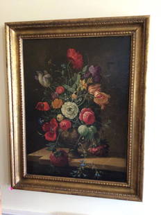 Oil on canvas still life: After Franz Xaver Petter