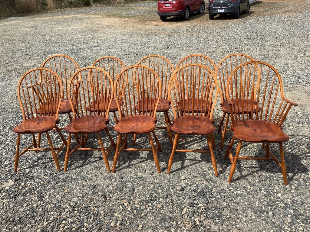 10 D. R Dimes Handmade Windsor chairs: Sturdy, 8 sides 2 armchairs