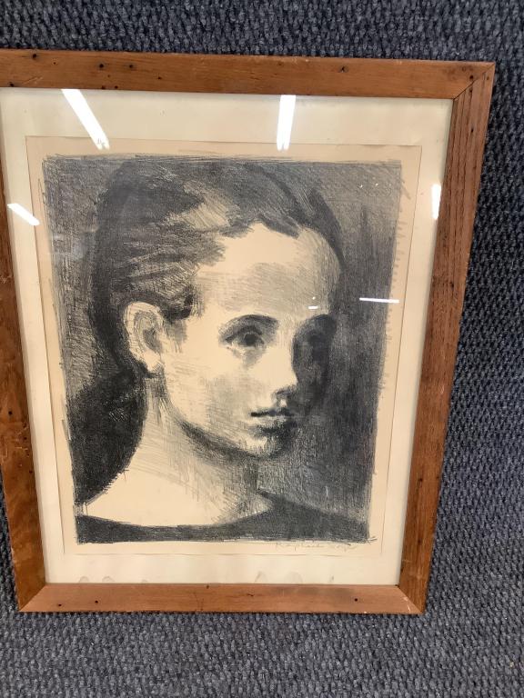 Stone Lithograph, Head of A Woman (1 of 3)