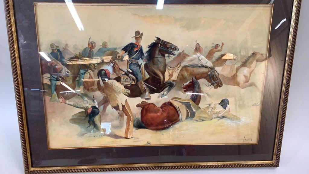 Watercolor Native American Battle (1 of 6)