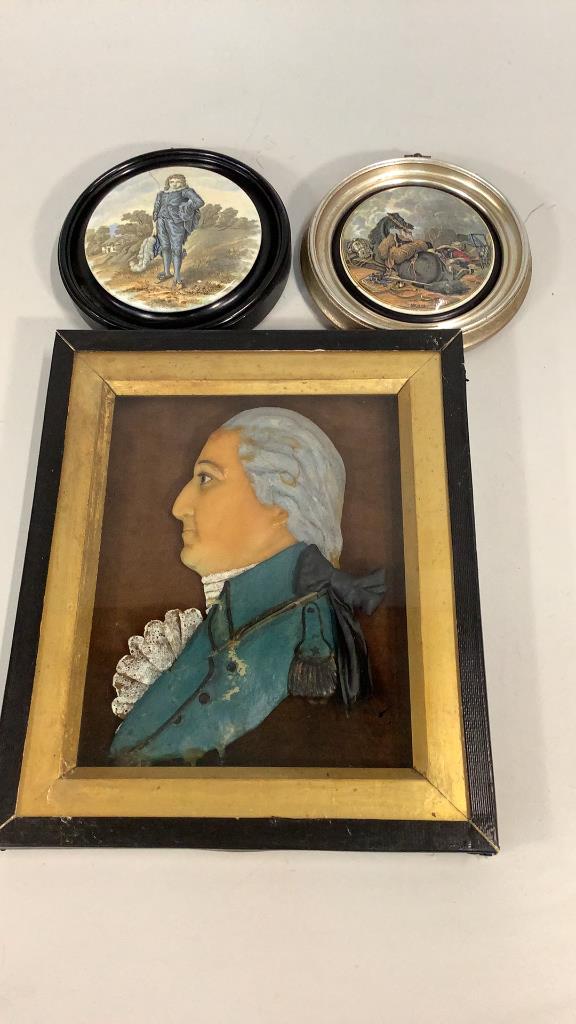 Wax Portrait Washington, 2 Miniatures on Porcelain (1 of 5)