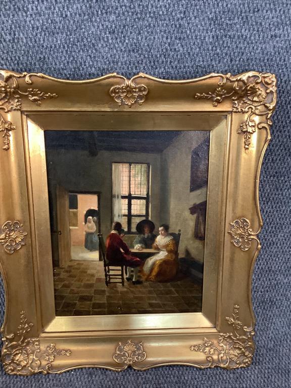 Oil on Canvas, Interior Scene (1 of 4)