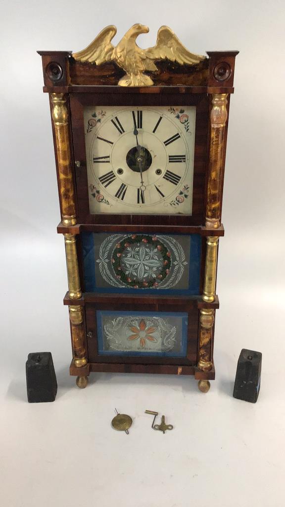Birge & Fuller Triple pillar clock (1 of 5)