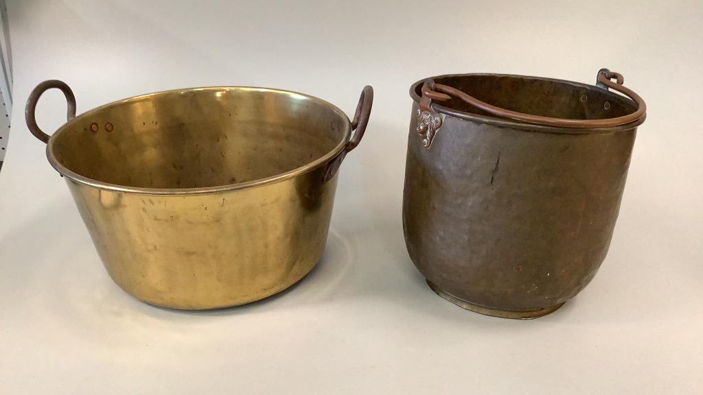 Brass Pot, Copper Pail (1 of 3)