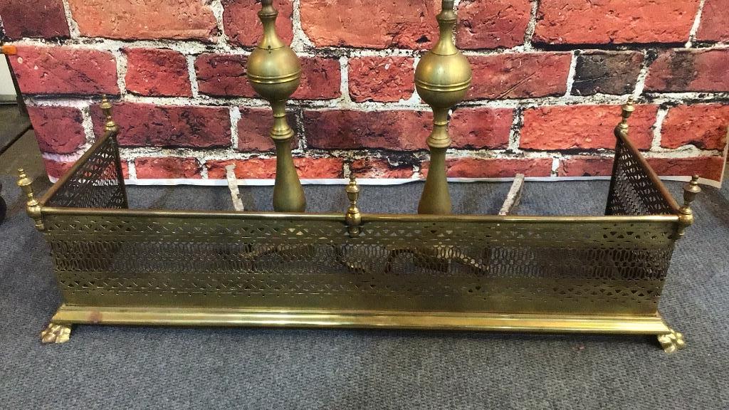 2 Pair Brass Andirons & Brass Fender (1 of 3)