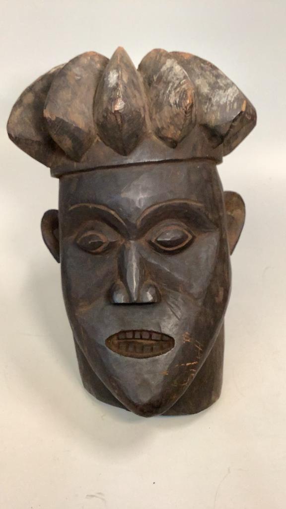 African Tribal Spirit Totem: 18 x 12 inches, carved full bust of man...often used as to symbolize a leader or deceased person of standing to a tribe ...