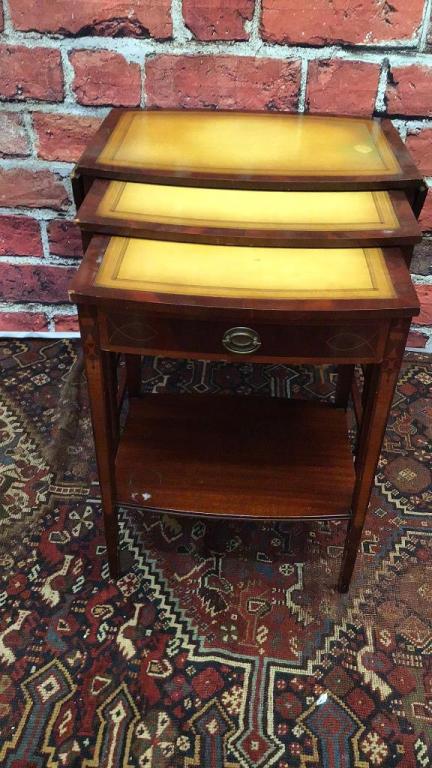 Set of Drop Leaf Inlaid Nesting Tables (1 of 4)