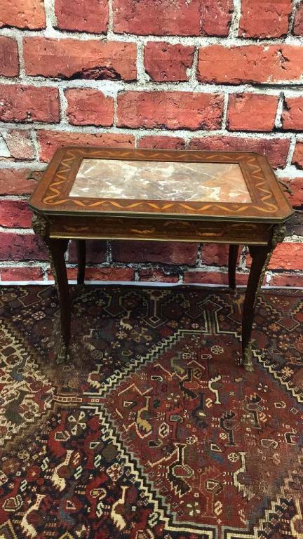 Inlaid Italian Stand W Marble Top (1 of 3)