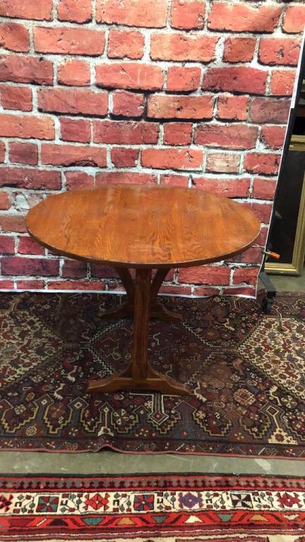 Contemporary Trestle Base Oak Breakfast Table (1 of 2)