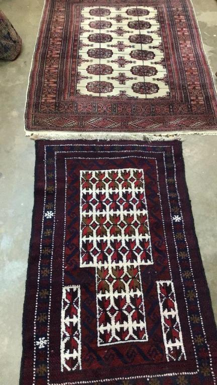 Vintage Turkmon Area Rug & Prayer rug: Turkoman 69 x 50 Prayer rug 55 x 33