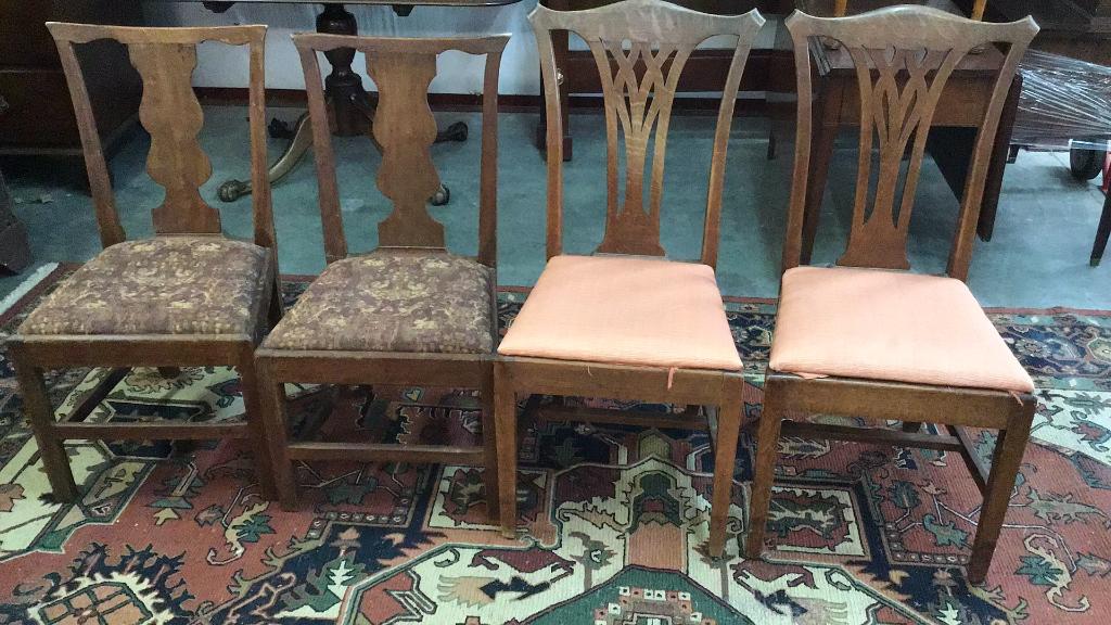 4 Early Chippendale Chairs: Sturdy, good condition