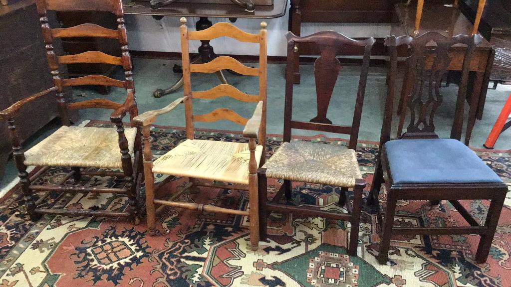 4 Assorted Antique Chairs (1 of 5)