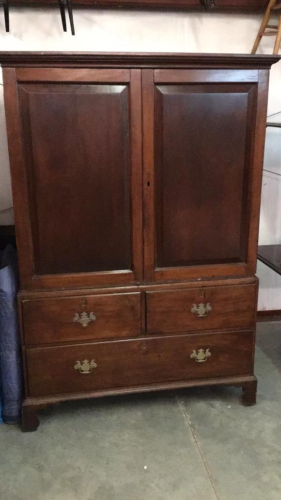 English Mahogany Chippendale Linen Press (1 of 4)