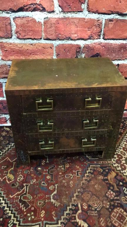Decorative Brass Wrapped 3 Drawer Chest (1 of 3)